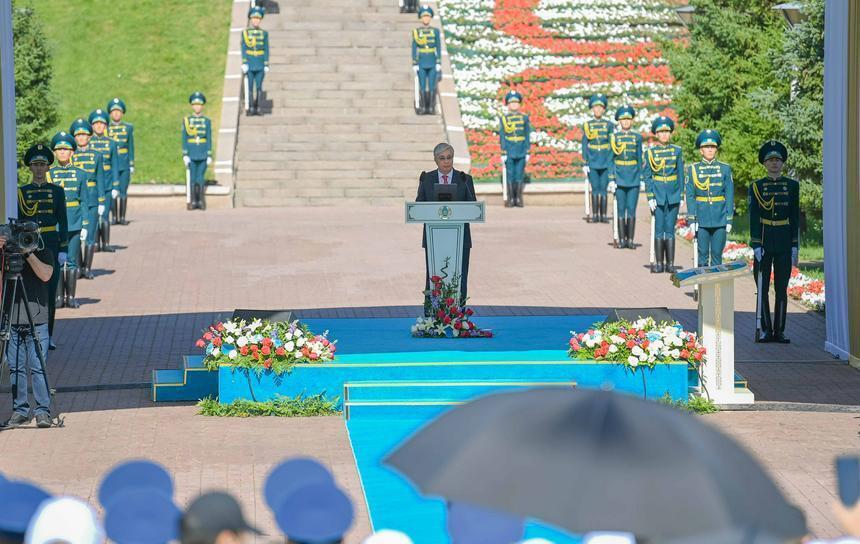 Head of State takes part in flag-raising ceremony