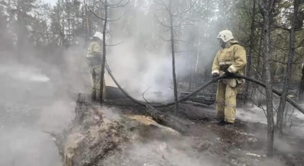 Тушение пожара в Абайской области идет на семи участках