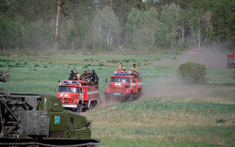Природный пожар в Абайской области. Фото: Министерство экологии и природных ресурсов
