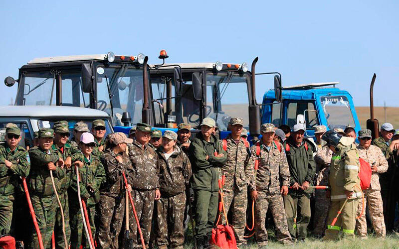 Абай ауданындағы табиғи өрт. Сурет: ҚР ТЖМ