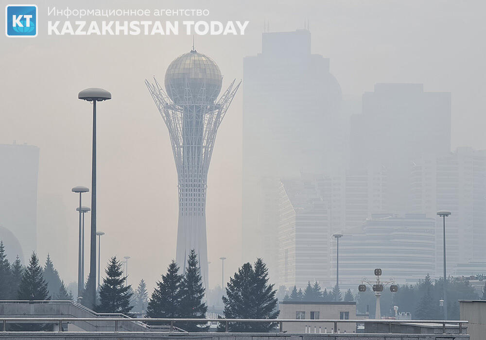 Burning deadwood smoke covered Astana