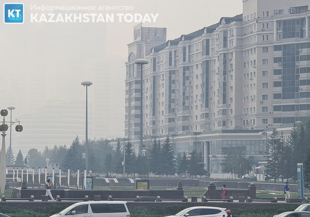 Burning deadwood smoke covered Astana