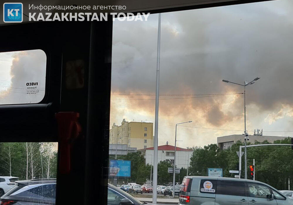 Burning deadwood smoke covered Astana