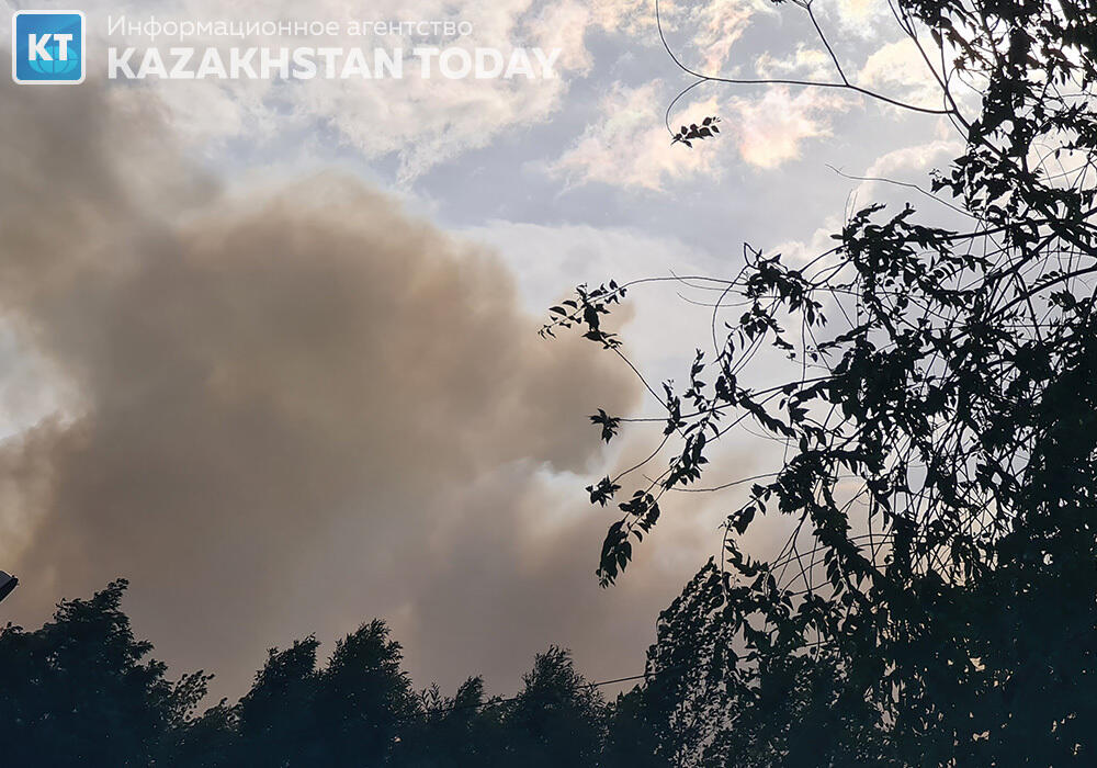 Burning deadwood smoke covered Astana