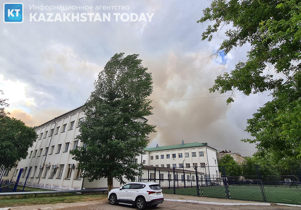 Burning deadwood smoke covered Astana