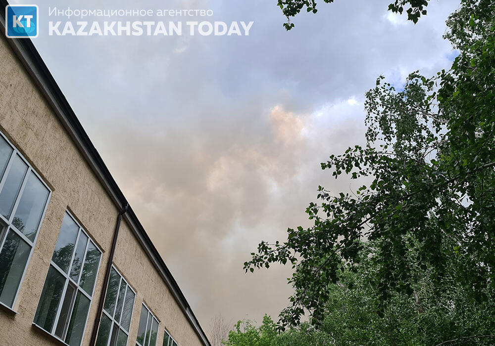 Burning deadwood smoke covered Astana