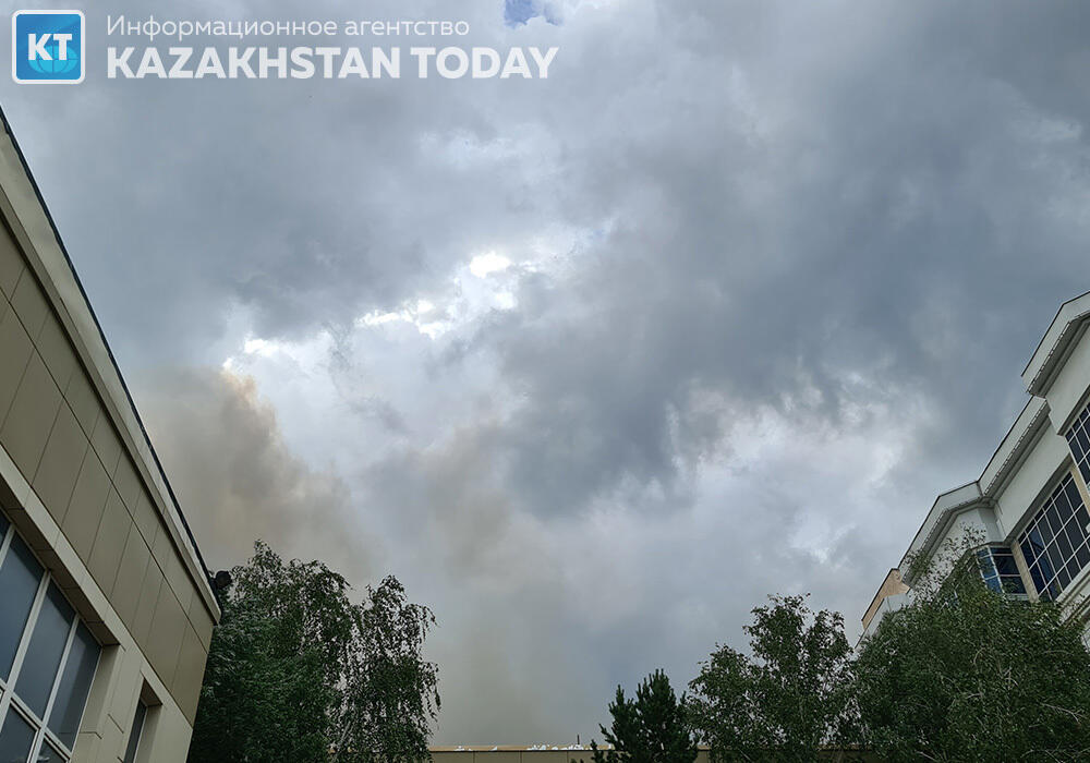 Burning deadwood smoke covered Astana