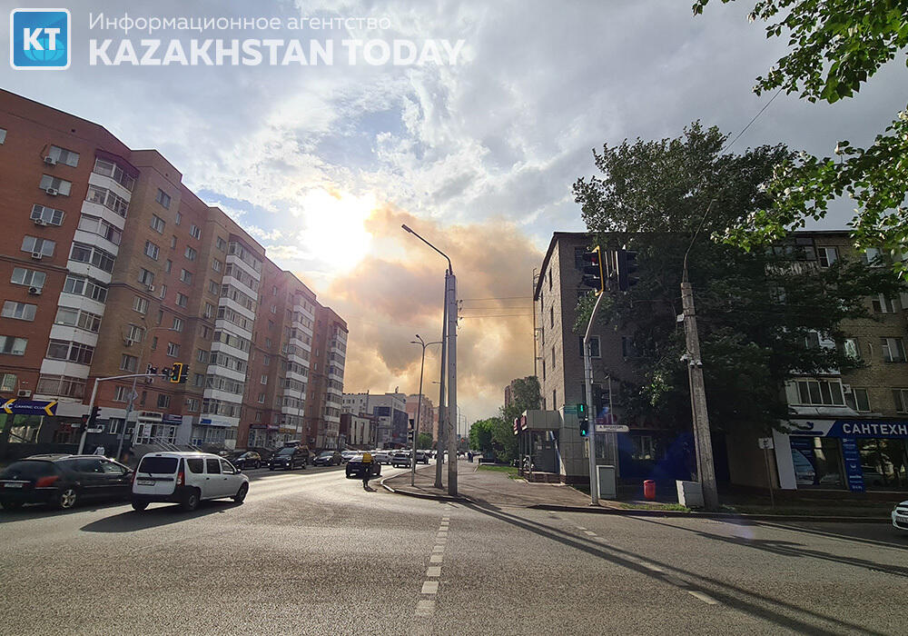 Burning deadwood smoke covered Astana