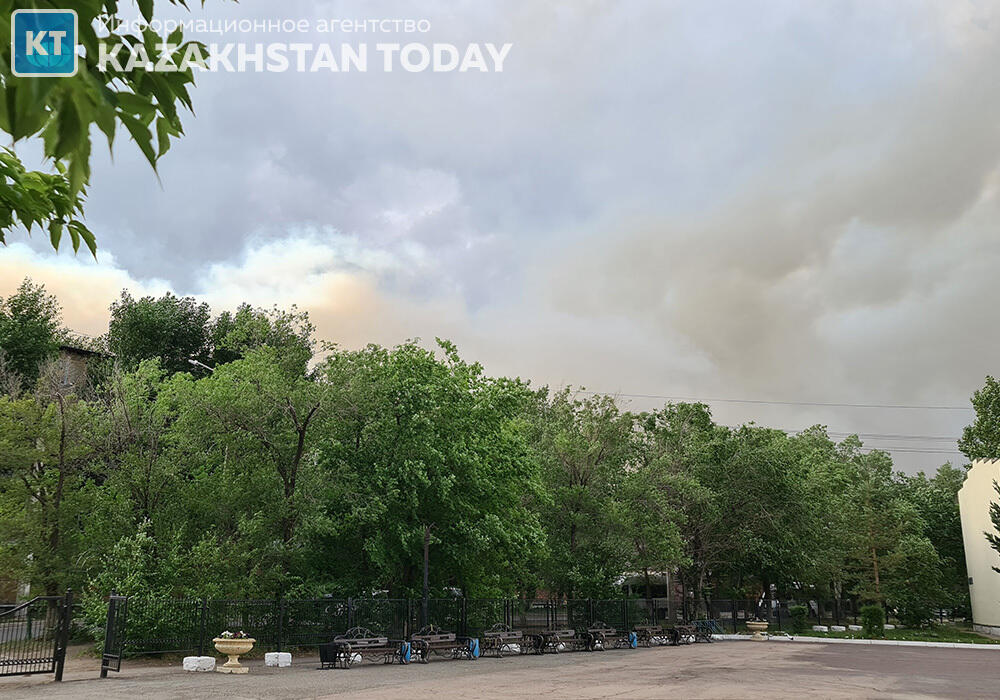 Burning deadwood smoke covered Astana