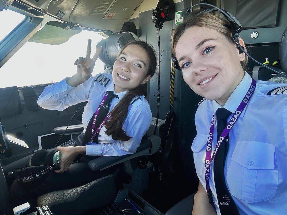 QAZAQAIR совершила первый в истории авиакомпании рейс с женским экипажем