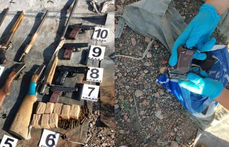 Крупный схрон боеприпасов и оружия обнаружили в Жамбылской области