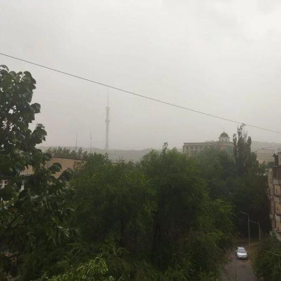Dust storm covers Almaty