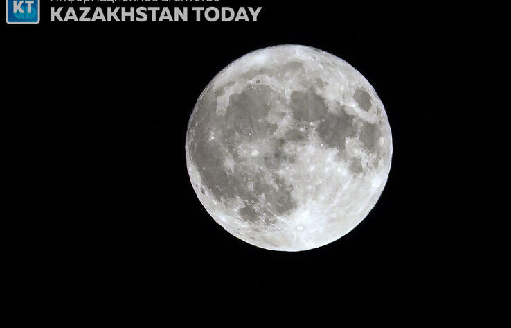 First August 2023 supermoon in Almaty