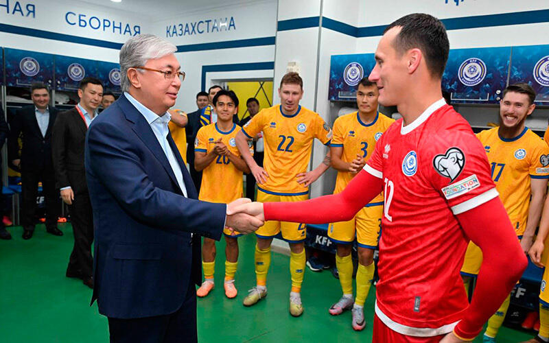 Сборная Казахстана по футболу одержала победу в отборочном турнире Евро-2024. Фото: t.me/ptrkkz