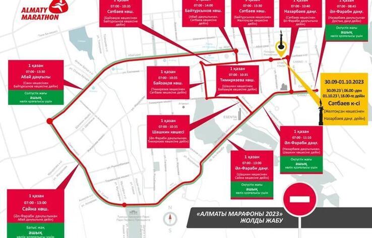 Демалыс күндері Алматыда өтетін марафонға байланысты бірқатар көшелер ішінара жабылады