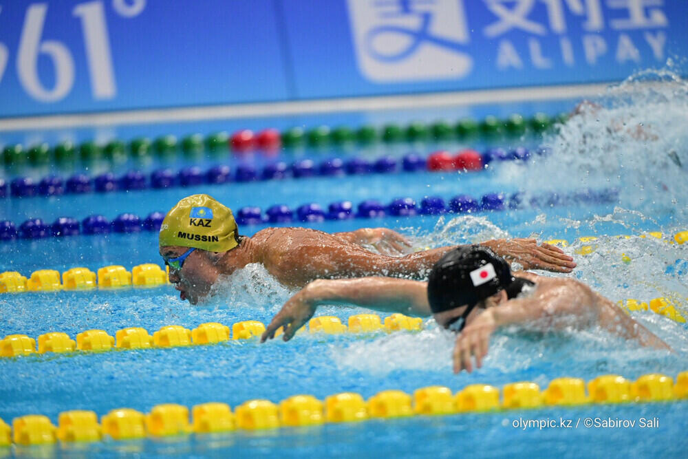 Kazakhstan’s Adilbek Mussin swims to 100m butterfly bronze in Hangzhou