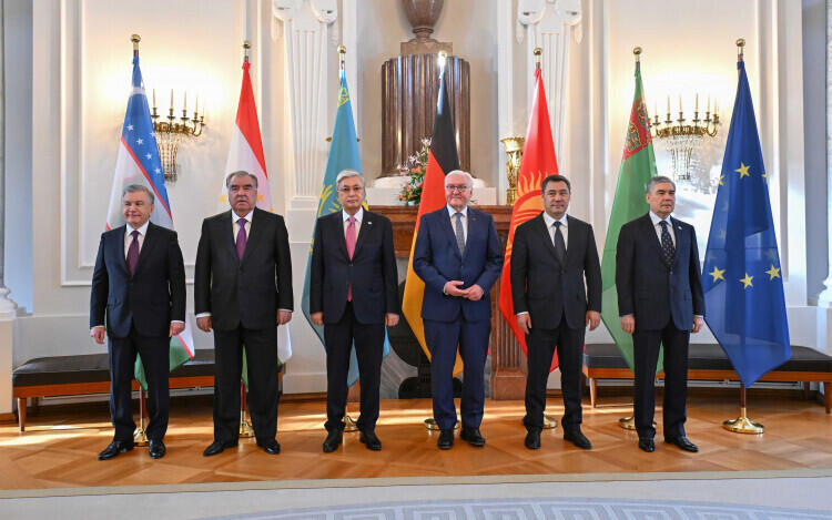 President of Kazakhstan participates in the meeting of the Heads of Central Asian states with the President of Germany