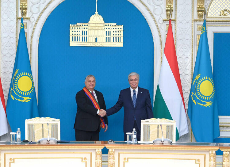 Head of State awarded Hungarian Prime Minister Viktor Orban with the Order Dostyk of I degree