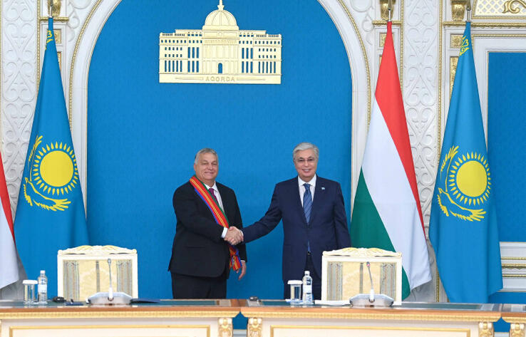 Head of State awarded Hungarian Prime Minister Viktor Orban with the Order Dostyk of I degree