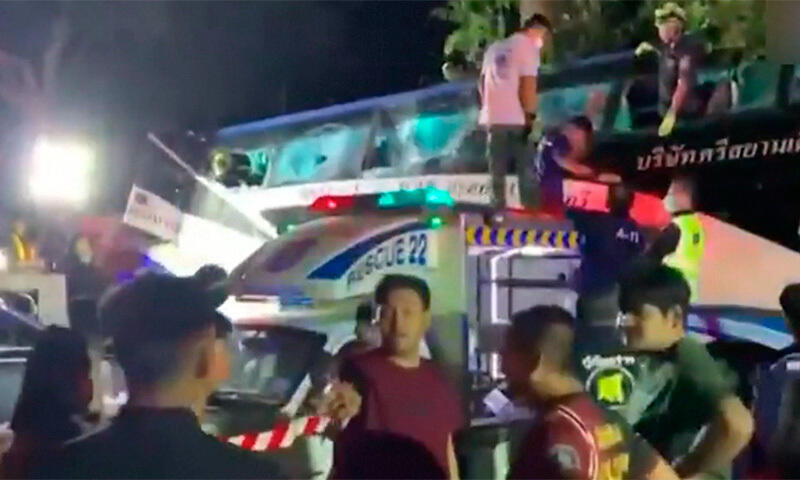 At least 14 dead, 35 injured in bus crash in Thailand