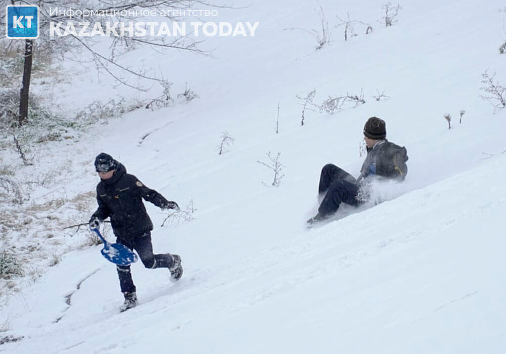 Первый снег выпал в Алматы