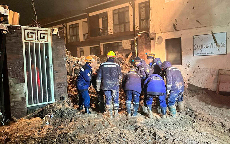 Desperate search for 4 people trapped in mud avalanche in Almaty underway