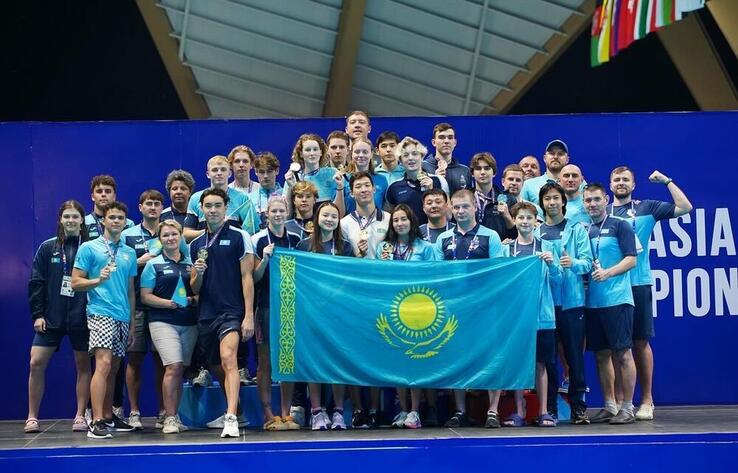 Kazakhstan's national swimming team wins 20 gold medals at the Asian Championships
