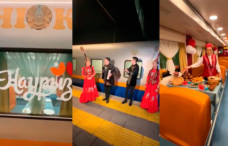 Elegant trains run in Kazakhstan on the eve of Nauryz