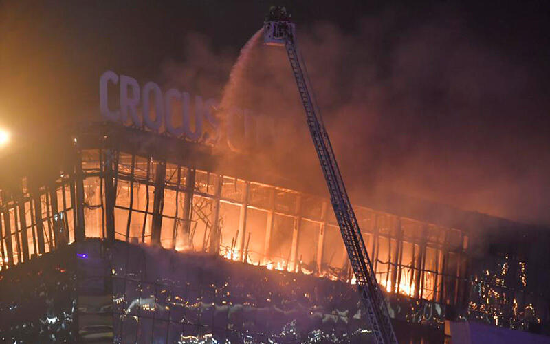 Теракт в российском "Крокус Сити Холле". Фото: Alexander Zemlianichenko Jr/Xinhua