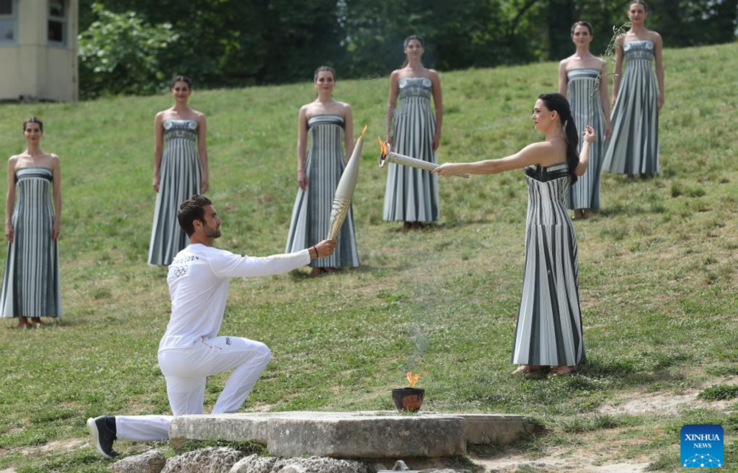 Olympic flame for Paris 2024 Summer Games lit in Ancient Olympia
