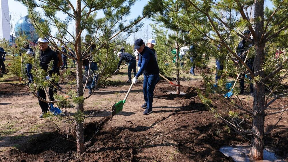 Government Apparatus takes part in Astana city-wide clean-up day