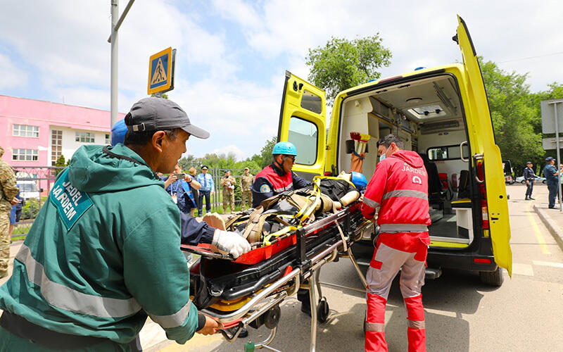 Алматыда ауқымды қалалық сейсмикалық жаттығу өтті. Сурет: Department of Emergency Situations of the city of Almaty