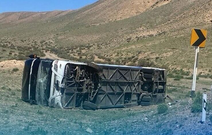 Bus with tourists flips over in Almaty region, injuring 13