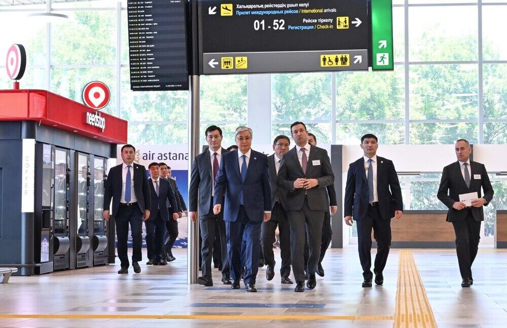 Kazakh President visits new terminal at Almaty International Airport