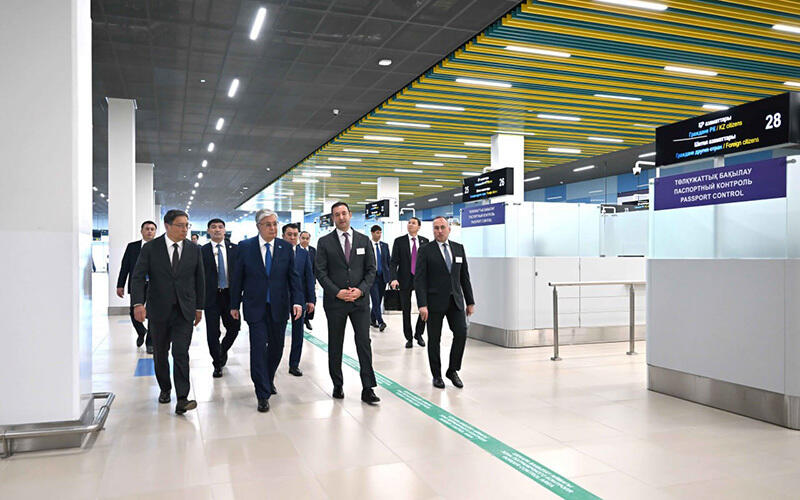 Kazakh President visits new terminal at Almaty International Airport. Images | Akorda