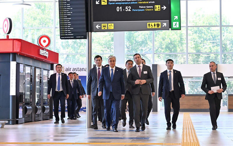 Kazakh President visits new terminal at Almaty International Airport. Images | Akorda