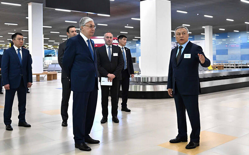 Токаев посетил новый международный терминал аэропорта Алматы. Фото: Акорда