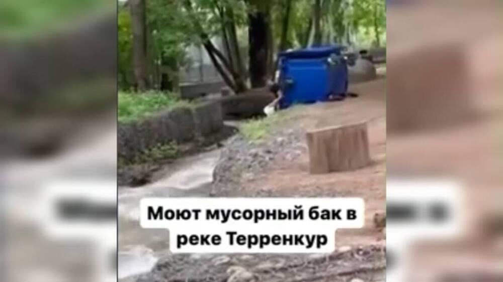 В Алматы администрацию кафе оштрафовали за мойку мусорного бака в реке