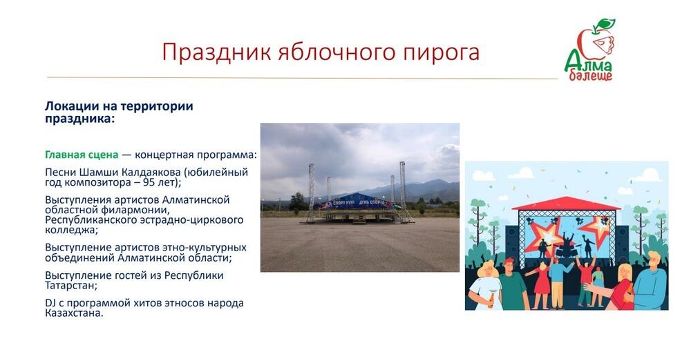 В Алматинской области пройдет праздник яблочного пирога
. Фото: скрин с презентации