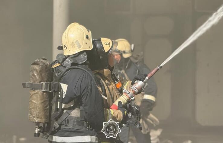 Крупный пожар произошел на СТО в Алматы