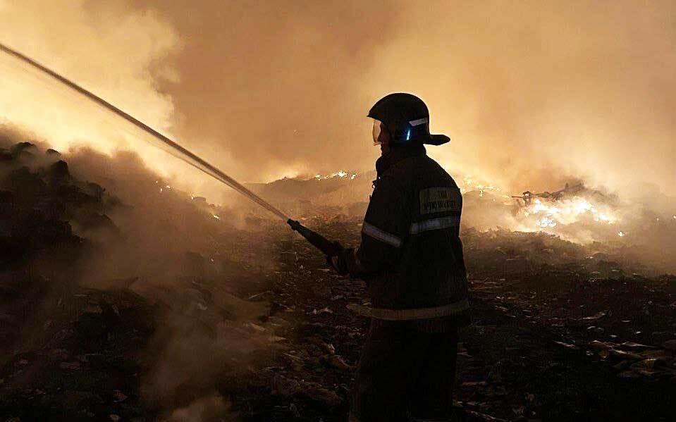 Алатау полигонындағы өрт. Сурет: ТЖМ