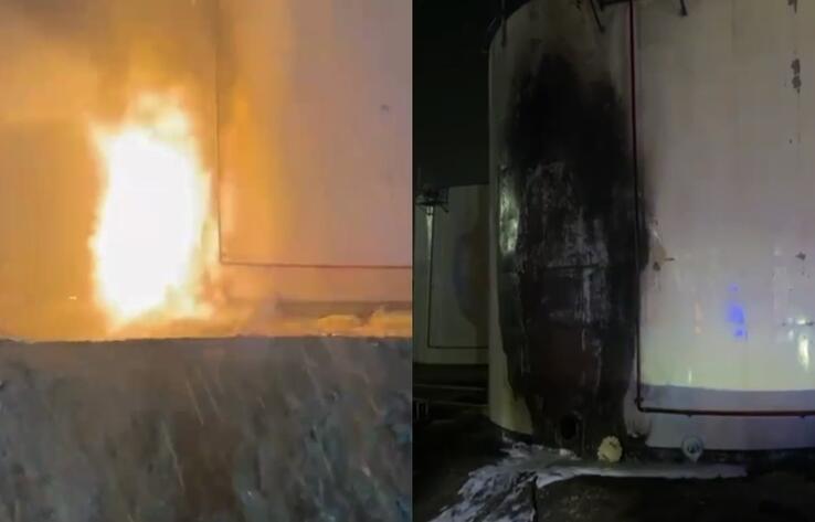 На нефтебазе в Туркестане произошел пожар