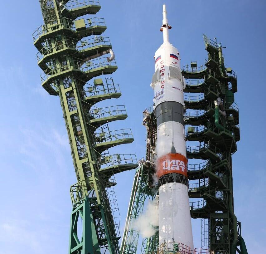 The Soyuz-2.1a rocket with the Soyuz MS-28 spacecraft launched from Baikonur