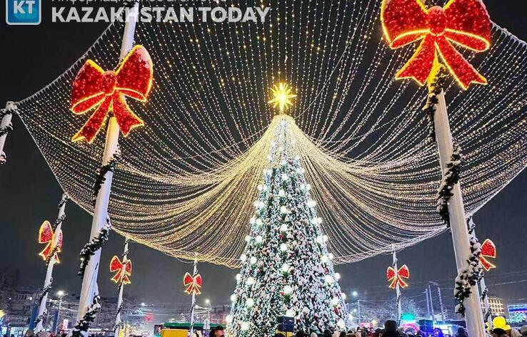 New Year's trees were lit in cities across Kazakhstan
