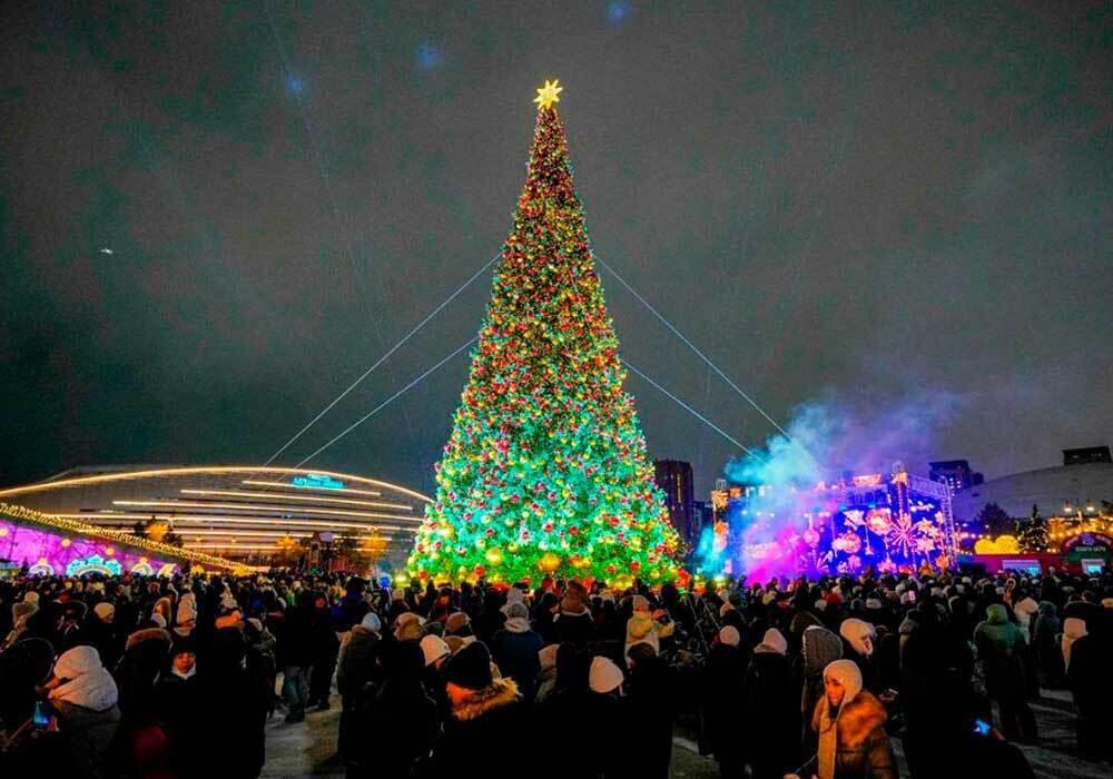 Қазақстанның барлық қалаларында жаңа жылдық шыршалар жағылды