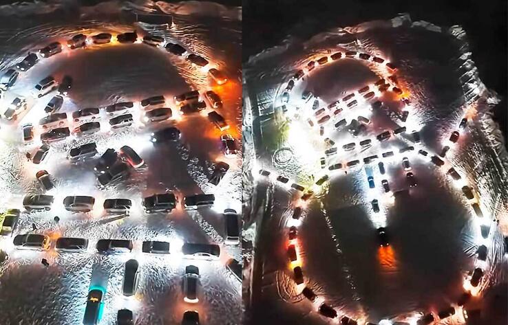 В Риддере построили огромного автоснеговика