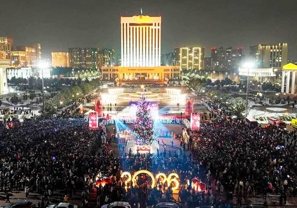 New Year's trees were lit in cities across Kazakhstan. Images | Shymkent gov.kz