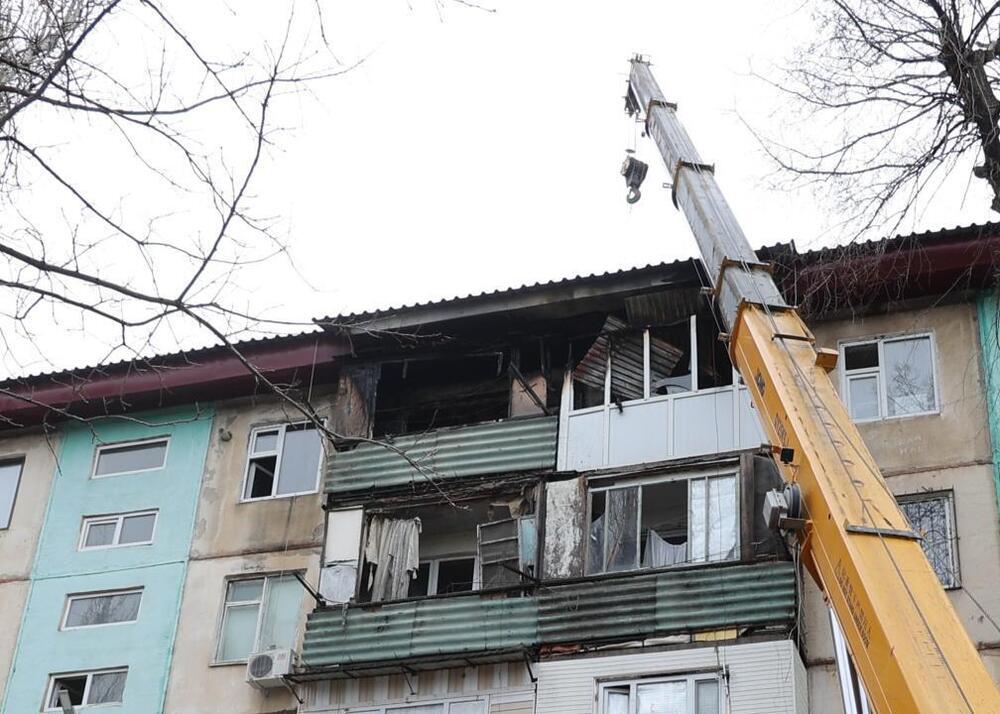 В Таразе в связи с произошедшим в новогоднюю ночь пожаром объявлена чрезвычайная ситуация