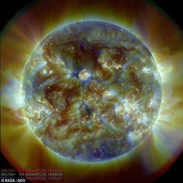 Three strong solar flares occurred