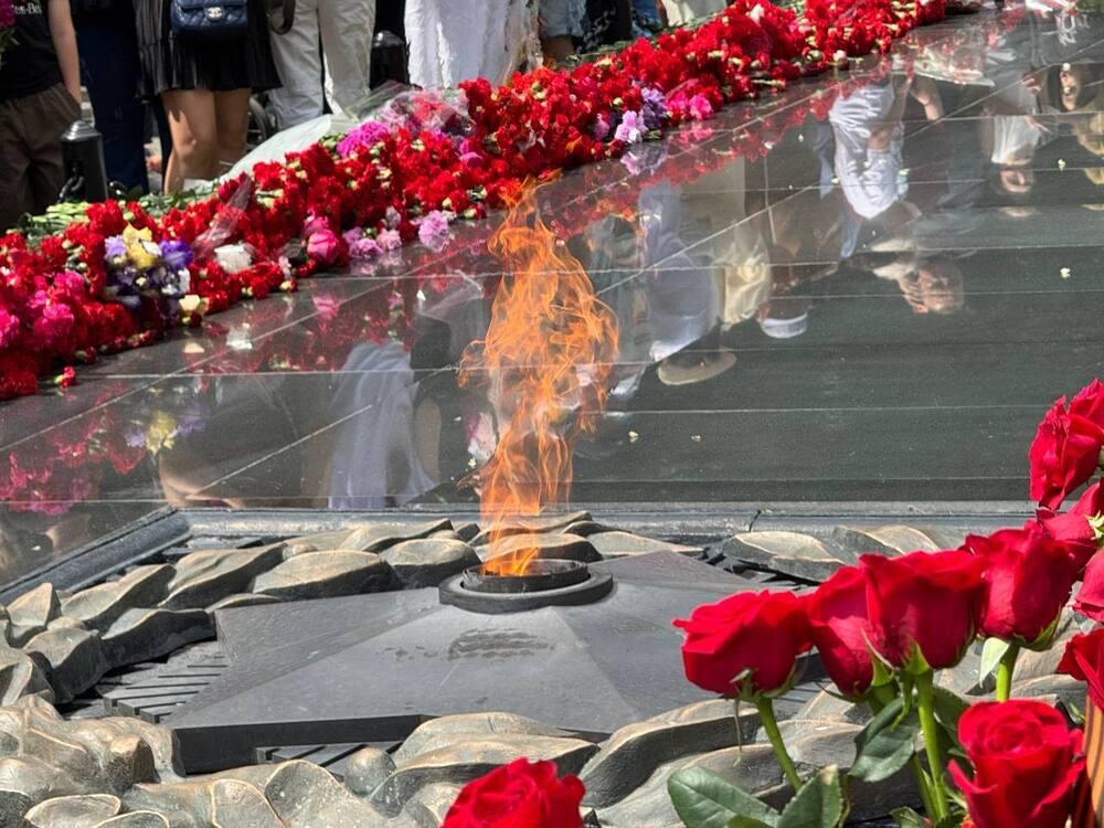Акция "Батырларға тағзым - мәңгі жадымызда" прошла в Алматы. Фото: Kazakhstan Today